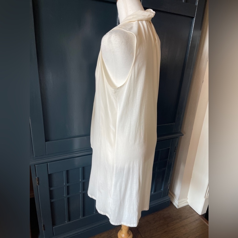 Massimo Dutti Silk Sleeveless Dress with Tie Detail in Neutral Cream - Size M - Picture 5 of 5